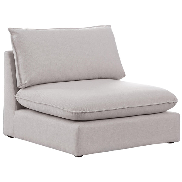 Meridian Mackenzie Stationary Fabric Chair 688Beige-Armless IMAGE 1