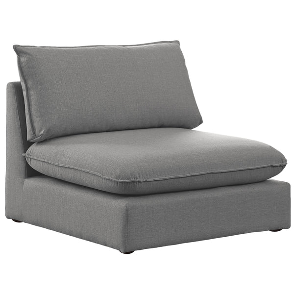Meridian Mackenzie Stationary Fabric Chair 688Grey-Armless IMAGE 1