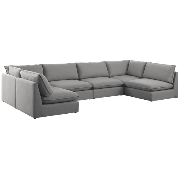 Meridian Mackenzie Fabric Sectional 688Grey-Sec6C IMAGE 1