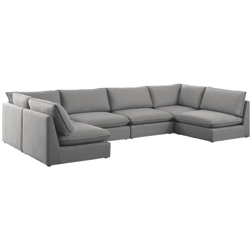 Meridian Mackenzie Fabric Sectional 688Grey-Sec6C IMAGE 1
