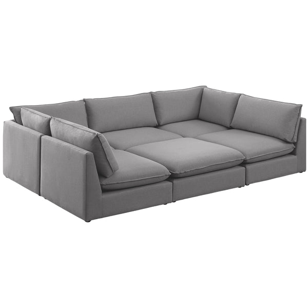Meridian Mackenzie Fabric Sectional 688Grey-Sec6D IMAGE 1