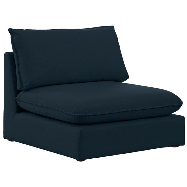 Meridian Mackenzie Stationary Fabric Chair 688Navy-Armless IMAGE 1