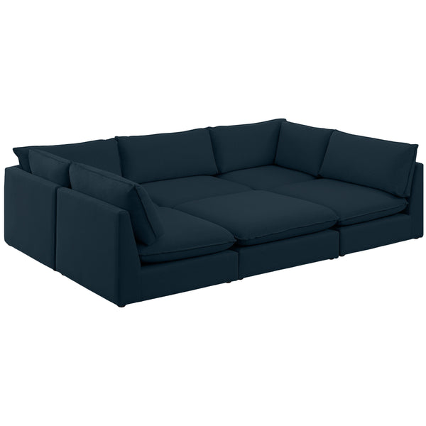 Meridian Mackenzie Fabric Sectional 688Navy-Sec6D IMAGE 1