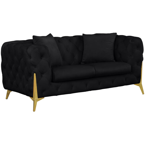 Meridian Kingdom Stationary Fabric Loveseat 695Black-L IMAGE 1