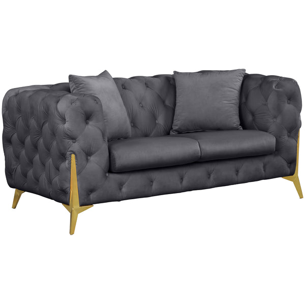 Meridian Kingdom Stationary Fabric Loveseat 695Grey-L IMAGE 1