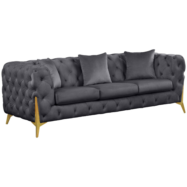 Meridian Kingdom Stationary Fabric Sofa 695Grey-S IMAGE 1