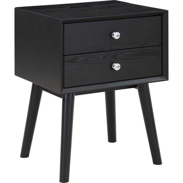 Meridian Teddy 2-Drawer Nightstand 838Black IMAGE 1