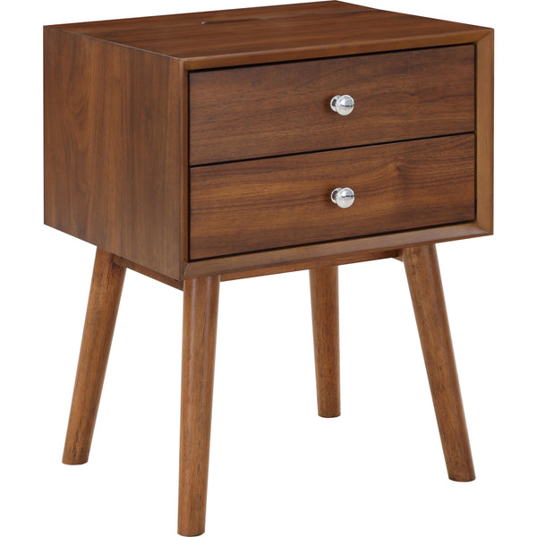 Meridian Teddy 2-Drawer Nightstand 838Walnut IMAGE 1