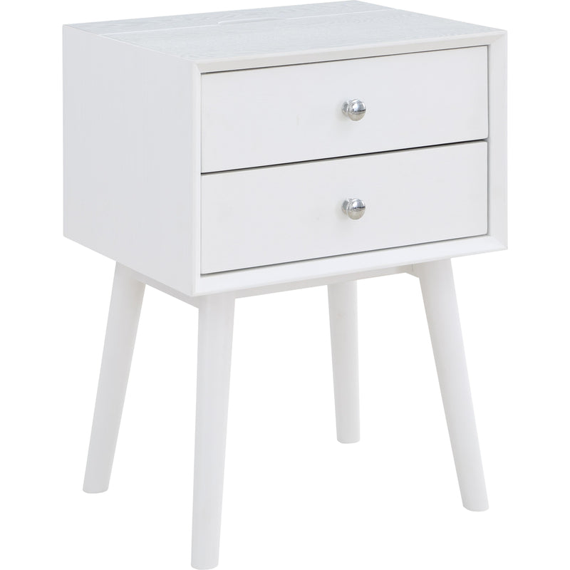 Meridian Teddy 2-Drawer Nightstand 838White IMAGE 1