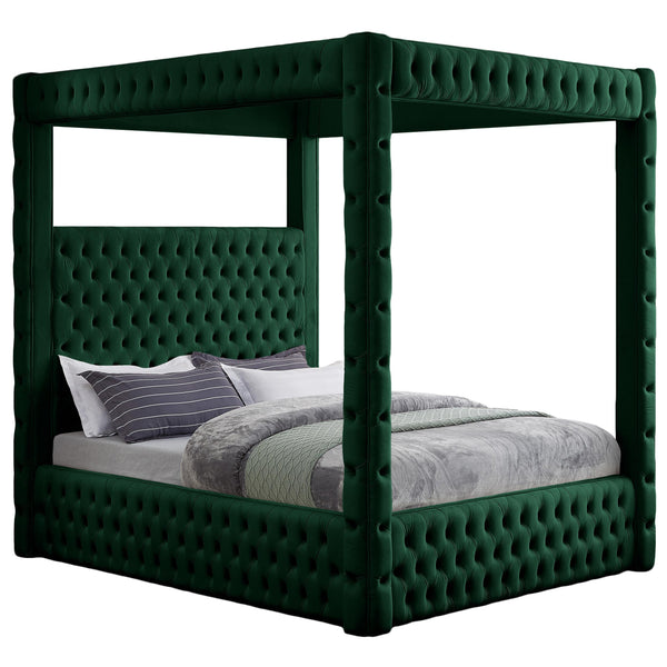 Meridian Royal Queen Canopy Bed RoyalGreen-Q IMAGE 1