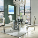 Acme Furniture Noralie Dining Table with Glass Top and Pedestal Base DN00718 IMAGE 5