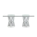 Acme Furniture Noralie Dining Table with Glass Top and Pedestal Base DN00722 IMAGE 3