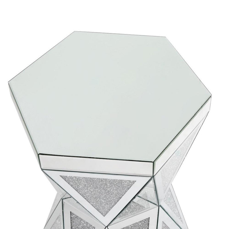 Acme Furniture Noralie Dining Table with Glass Top and Pedestal Base DN00722 IMAGE 4