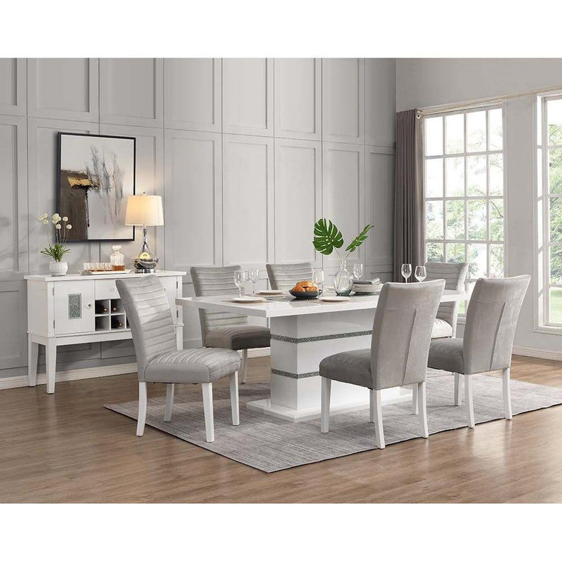 Acme Furniture Elizaveta Dining Table with Pedestal Base DN00814 IMAGE 5