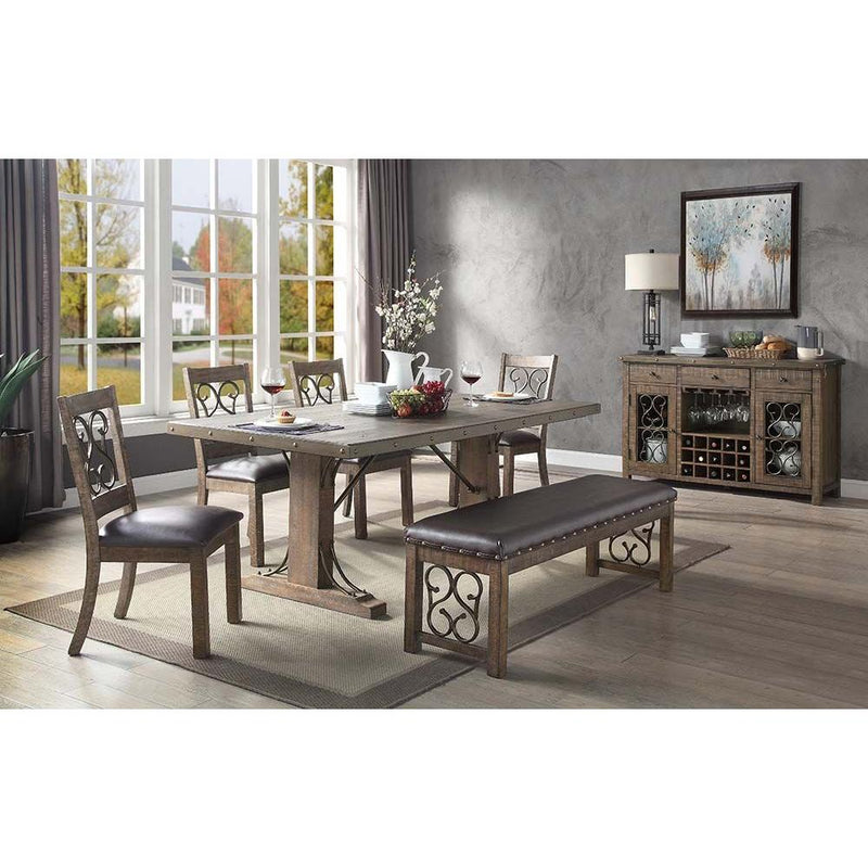Acme Furniture Raphaela Dining Table with Pedestal Base DN00980 IMAGE 4