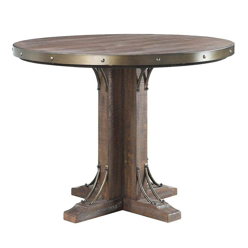 Acme Furniture Round Raphaela Counter Height Dining Table with Pedestal Base DN00985 IMAGE 1