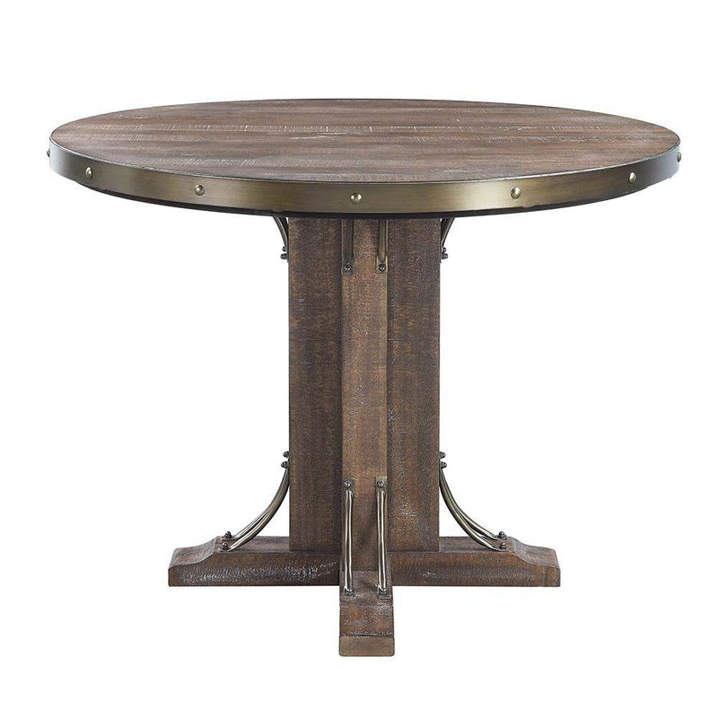 Acme Furniture Round Raphaela Counter Height Dining Table with Pedestal Base DN00985 IMAGE 2