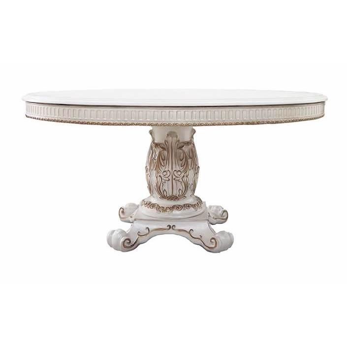 Acme Furniture Round Vendom Dining Table with Pedestal Base DN01222 IMAGE 2