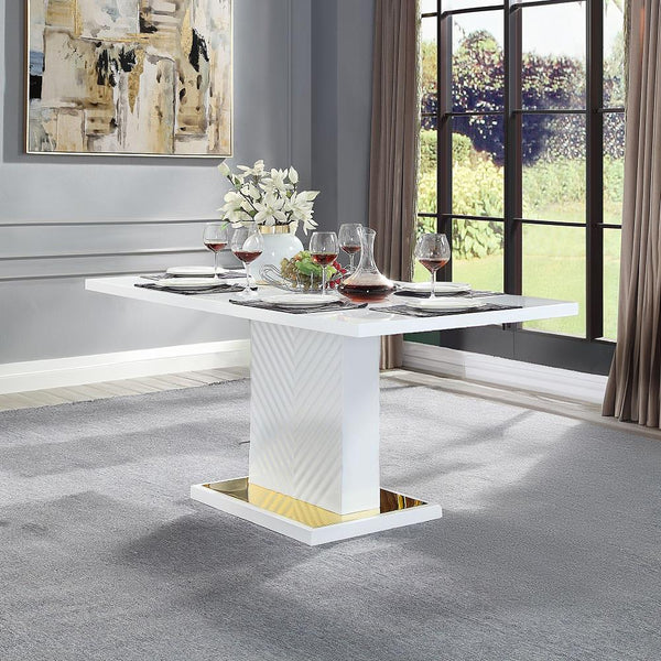 Acme Furniture Gaines Dining Table with Pedestal Base DN01258 IMAGE 1