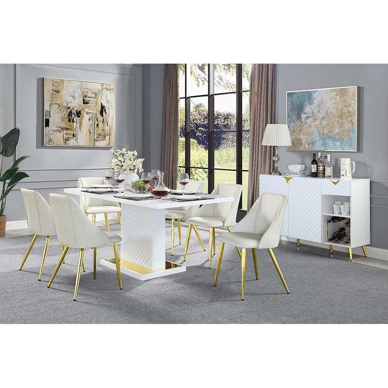 Acme Furniture Gaines Dining Table with Pedestal Base DN01258 IMAGE 4