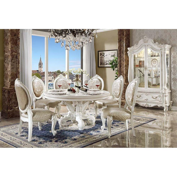 Acme Furniture Round Versailles Dining Table with Pedestal Base DN01388 IMAGE 1