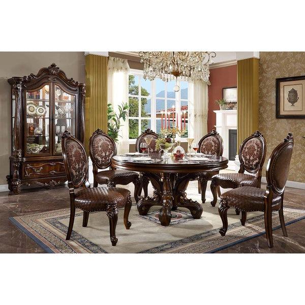 Acme Furniture Round Versailles Dining Table with Pedestal Base DN01391 IMAGE 1