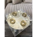 Luxe Loft Home Decor Miscellaneous Tic Tac Toe - Clear/Gold IMAGE 1
