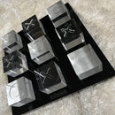 Luxe Loft Home Decor Miscellaneous Tic Tac Toe - Black/Silver/Clear IMAGE 1