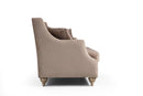 Zeus Beige Velvet Sofa & Loveseat