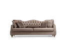 Zeus Beige Velvet Sofa & Loveseat